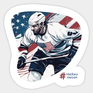 Glacial Greatness - Embracing the Spirit of American Ice Hockey! Sticker